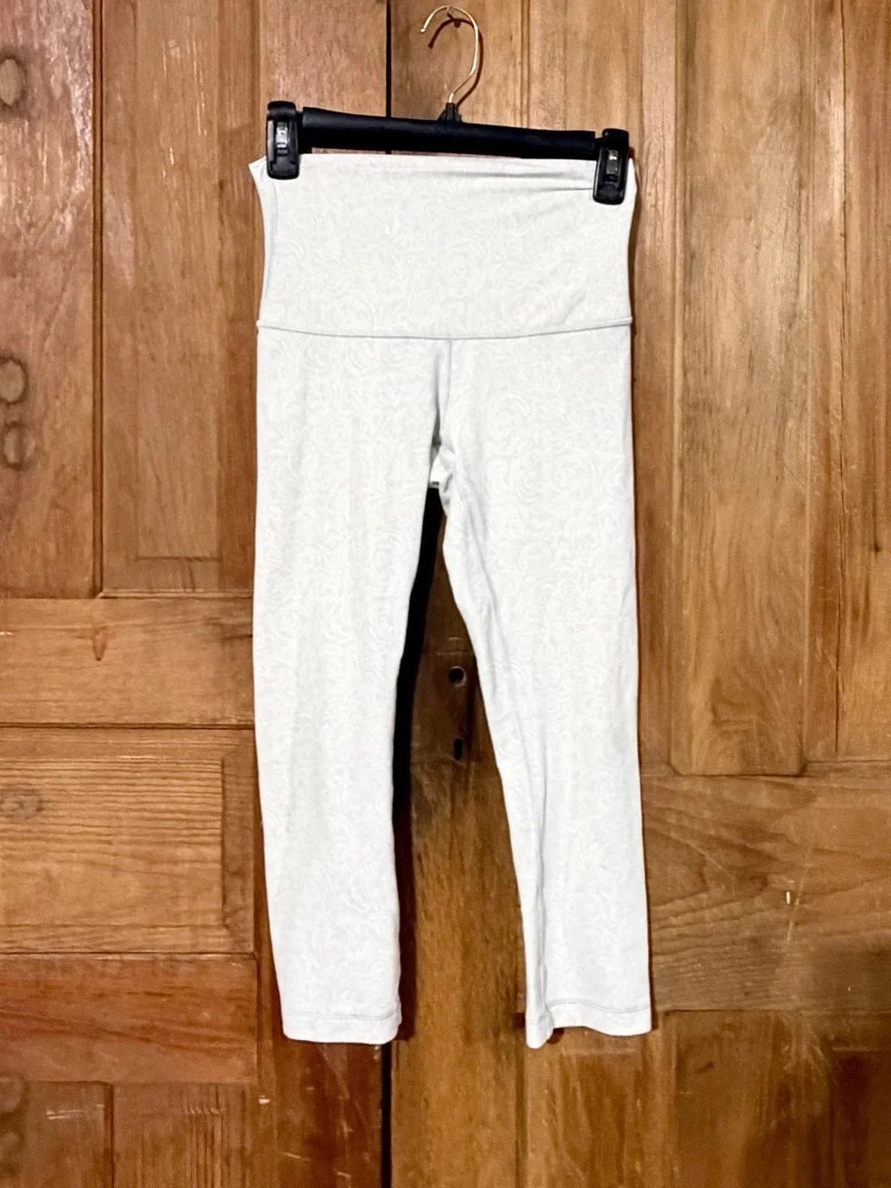 Lululemon – Wunder Under HR Crop Leggings 21 Foli Manifesto White Nimbus – Sz. 6